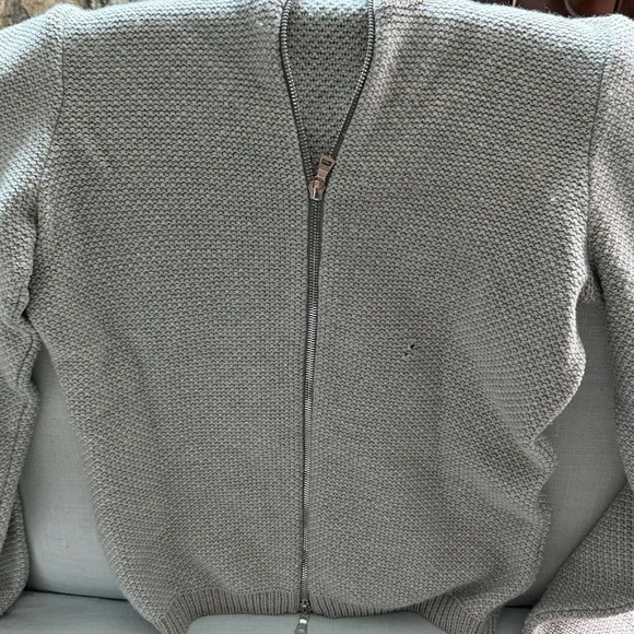Prada made in Italy vintage gray zipper front sweater cardigan size 42